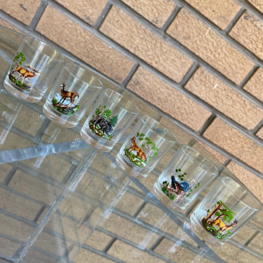 Vintage Reims France Game Hunting Theme Shot Glasses - 6 - Picture 8 of 11